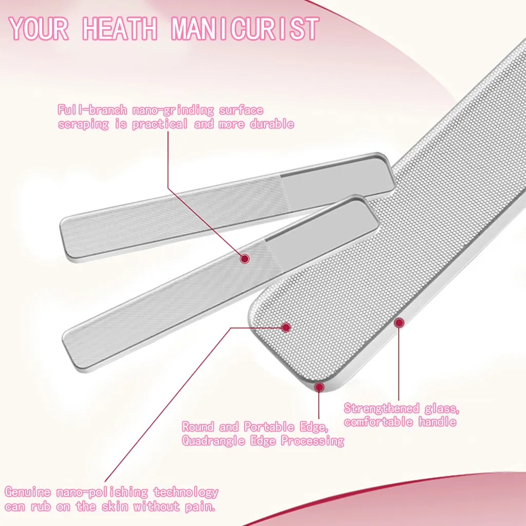 1 шт. пилка для ногтей нано-Полировочная Пилка стеклянная полоска Кристалл пилка для ногтей шлифовальная пилка для ногтей инструменты для красоты maquiagem Профессиональный Комплект L58