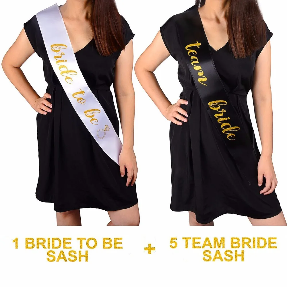 Набор из 6 предметов с надписью &quotBride To Be&quot створки команда надпись Bride Tribe поясом