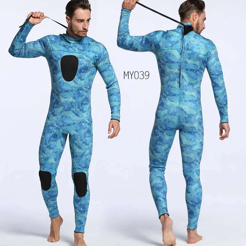 Мужской Камуфляжный водонепроницаемый неопреновый гидрокостюм с длинным
