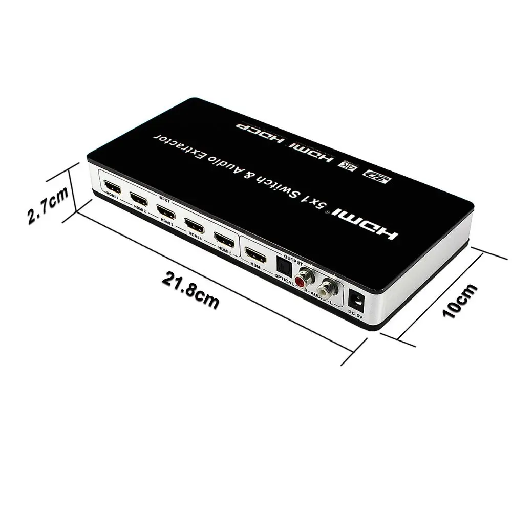 PUZHIJIE 5x1 4K2K HDMI коммутатор с поддержкой 4x1 1 4 3D 1080P беспроводной пульт дистанционного
