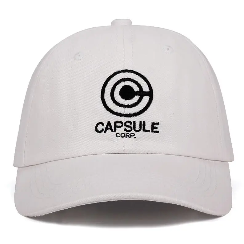 Чехол Capsule Corp. Dragon Ball Dad Hat аниме песня хлопок Бейсболка с вышивкой унисекс бейсболки для мужчин и женщин Праздник - Цвет: Белый