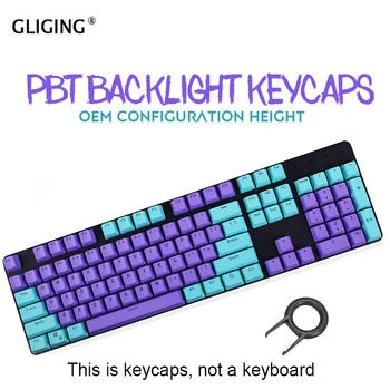 

104 Keys Miami PBT Backlit Keycap Stich Color Backlight Key caps ANSI Layout OEM Profile for Cherry MX Mechanical Keyboard