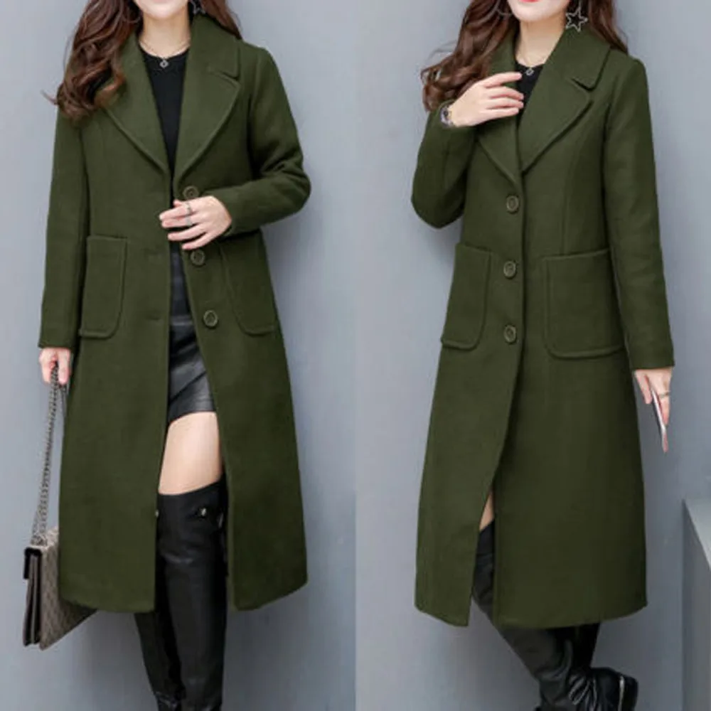 Весенне-осенне-зимняя новая женская повседневная шерстяная Верхняя одежда с воротником-стойкой, куртка оверсайз, длинное пальто, шерстяное пальто из кашемира, верхняя одежда j22