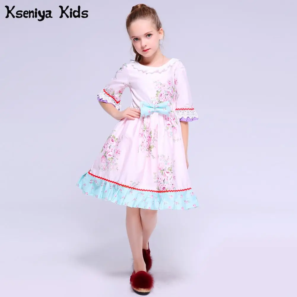 Kseniya Kids Baby Dress Winter Petal Long Sleeve Princess Pink Floral