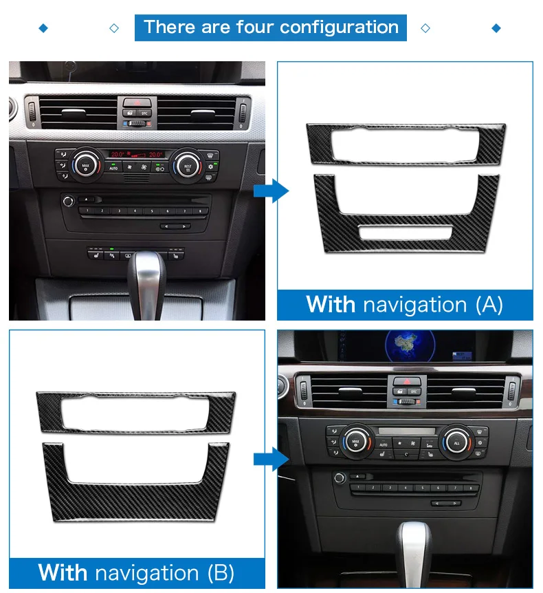 BMW 3 Series E90 E92 E93 Accessories Car Interior Carbon Fiber Air Conditioning CD Panel Cover Trim Decorations (4)