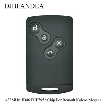 

DJBFANDEA 4 Button Car Remote Card Key For Renault Koleos Megane With 433MHz ID46 PCF7952 Chip