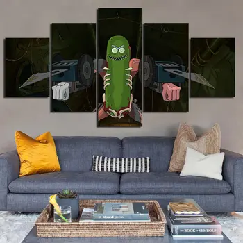 

2019 new Wall Picture 5 piece rick and morty Canvas painting movie poster and Print 5 panel Painting F945