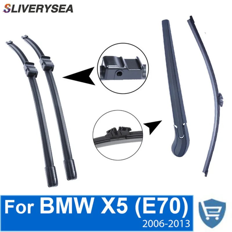 

Front and Rear Wiper Blade Arm For BMW X5 E70 2006-2013 5 Door SUV High quality Natural Rubber Windscreen