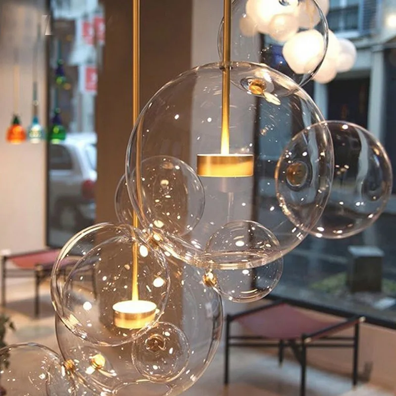 Nordic Personality Bubble Ball Glass Pendant Lamp Hanging Light Nordic