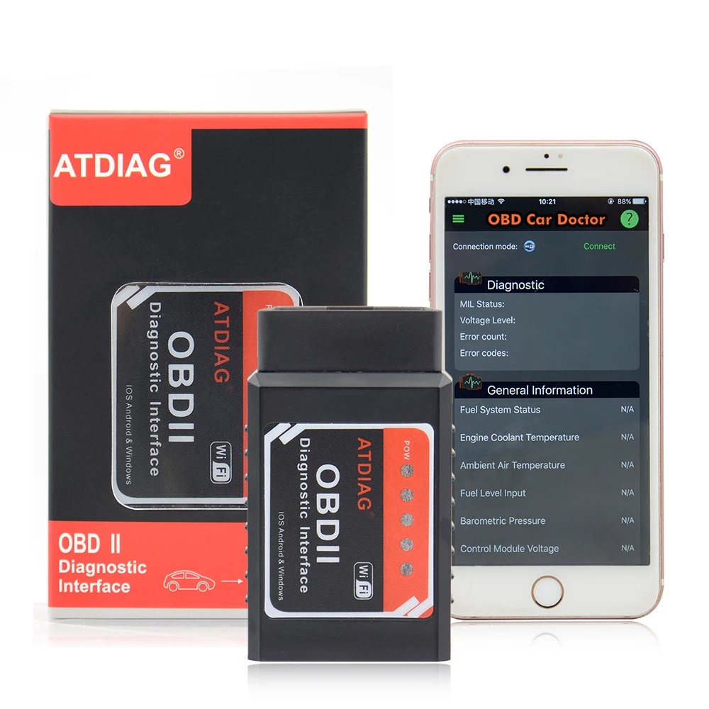 ATDIAG PIC18F25K80 чип Супер OBD2 ELM327 wifi V1.5 оборудование работает ELM 327 Bluetooth для Android телефон работает дизель