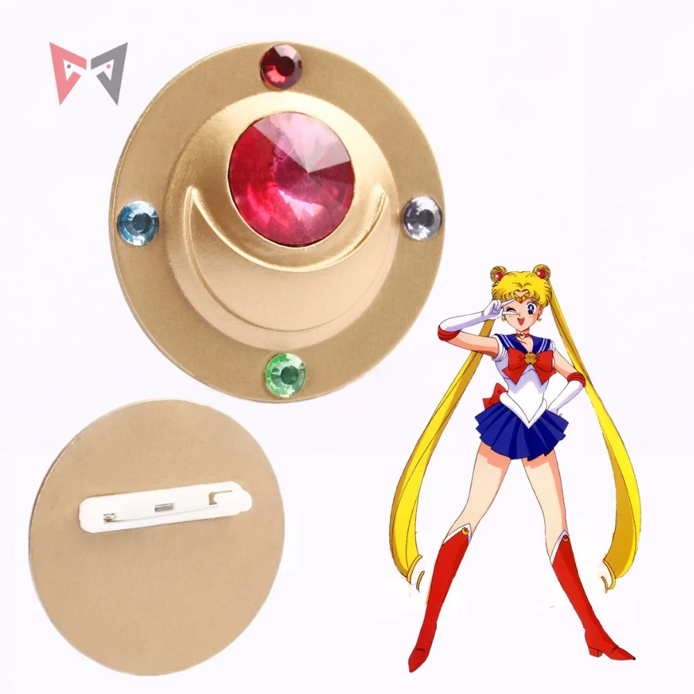 

Athemis New Brooch Sailor Moon Tsukino Usagi Cosplay Accessory Brooch Pins Shiny Acrylic Jewelry