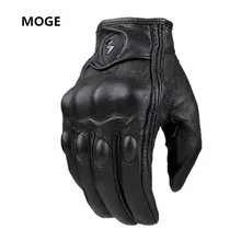 Homens Da Motocicleta Luvas de Toque À Prova D’ Água Telefones Equitação Luvas de pele de Cabra Preta de Verão Respirável luvas de couro dos homens do Outono