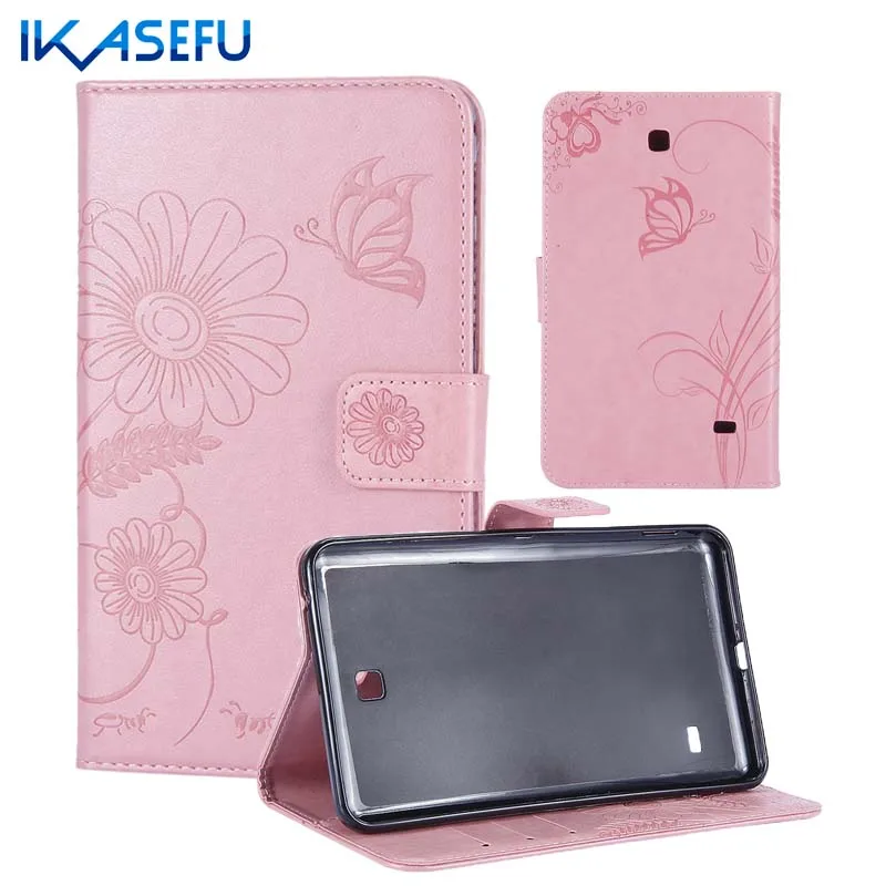 

IKASEFU Filp Stand Cover For Samsung Galaxy Tab 4 7.0 inch PU leather Coque Case Tablet Fundas for Samsung Galaxy Tab 4 7.0 T230