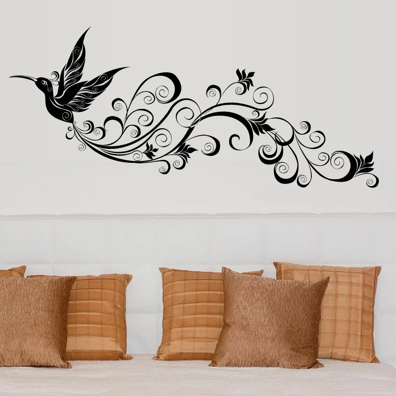 

Removable 3d wall stickers home decor living room decorative black peacock bedroom wall arts baby room wall decor