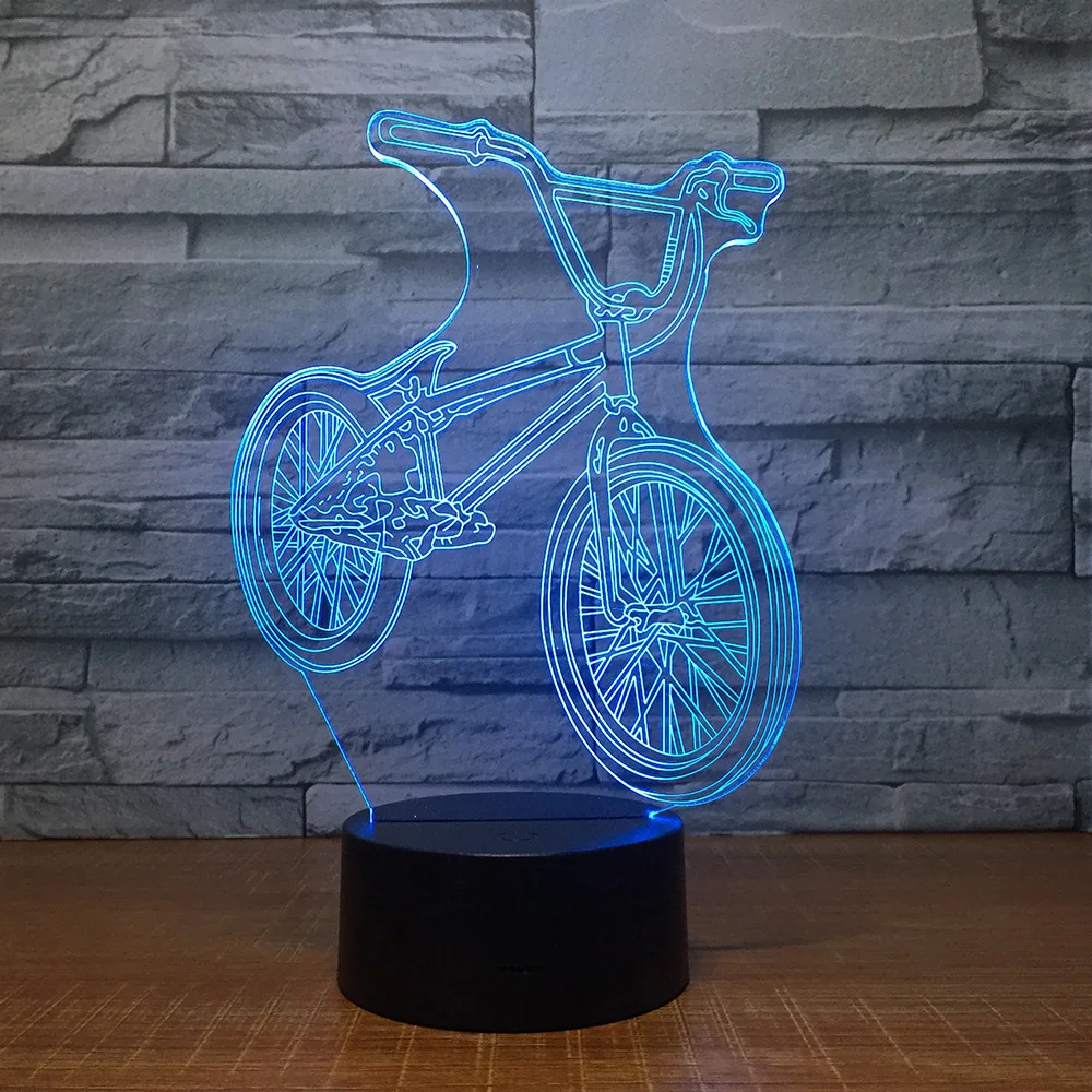 Bicycle Ride 3D Lamp 7 Color Led Night Lamps Touch Led Usb Table