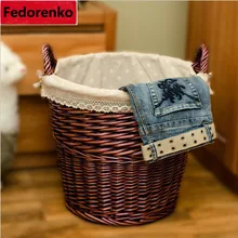 Ручная работа, натуральная плетеная корзина для одежды, большая корзина для белья для грязной ткани, Детская большая декоративная корзина для грязной одежды