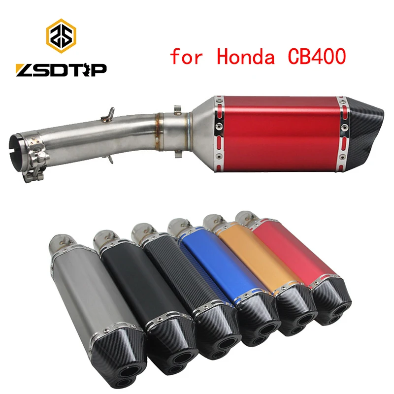 

ZSDTRP 51MM Universal Motorcycle Exhaust Pipe Muffler Akrapovic Escape Moto with DB Killer For Honda CB400
