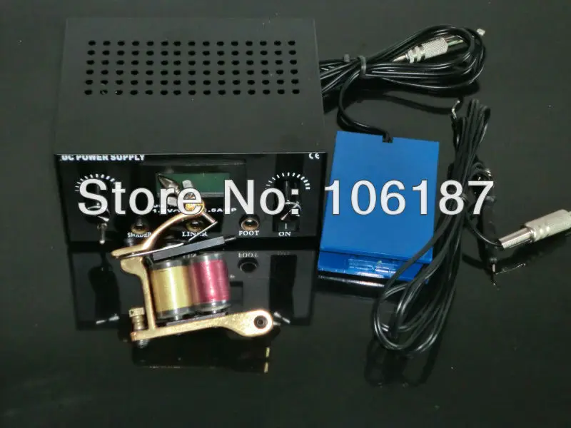 

1Pc Tattoo Machine Gun Simple Kit Digital Tattoo Power supply With Foot PEDAL CLIP CORD FOR TATTOO KIT SUPPLY 031