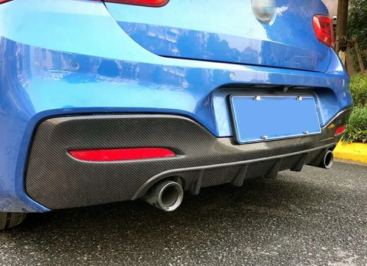 

For BMW 1 series M125i M140i M135i LCI Real Carbon Fibre Rear Bumper Diffuser Lip Fin style M- bumper use 2017 18