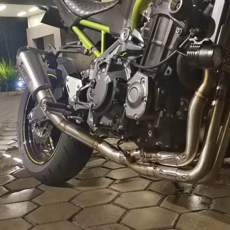Выхлопной глушитель Z900 для мотоцикла 304 нержавеющая сталь передняя и средняя
