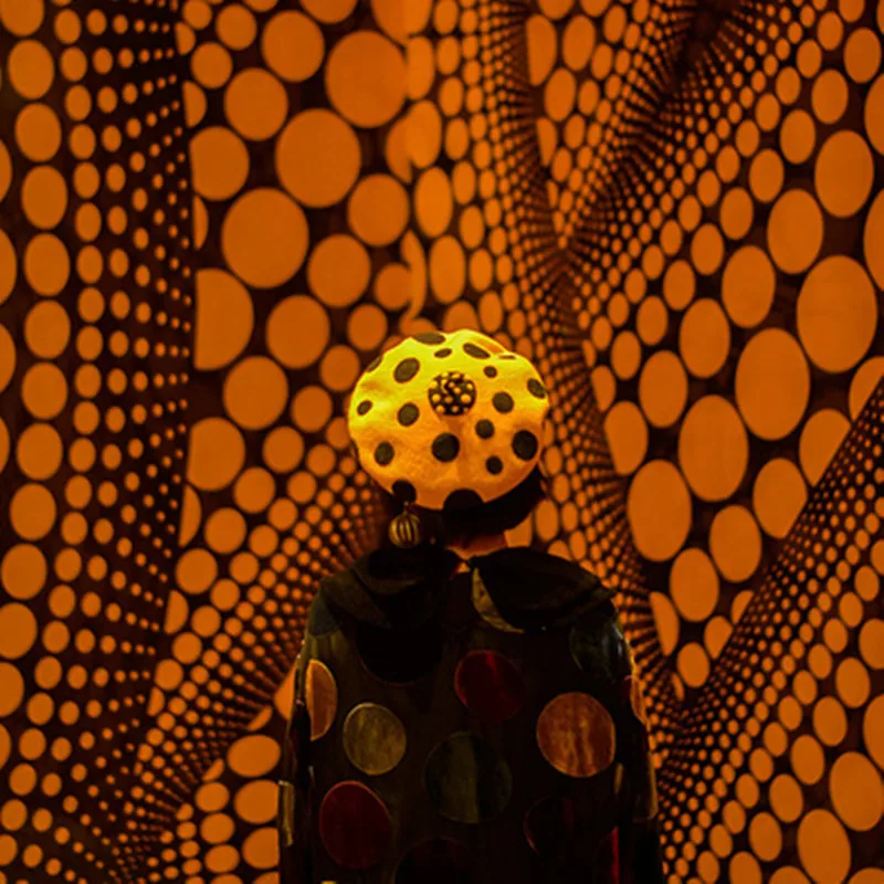 Ручная работа, шерстяной войлок Yayoi Kusama, волнистые тыквенные береты, Креативные украшения для родителей и детей, статуэтки, шапка X1759