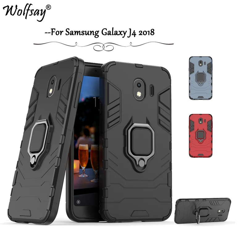 Защитный чехол для samsung Galaxy J4 2018 магнитный металлический держатель кольца на