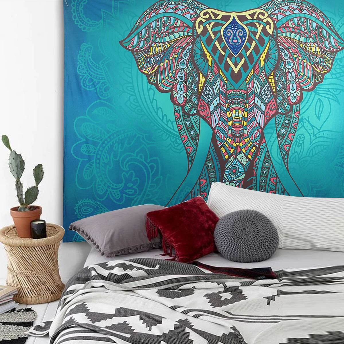 Elephant Mandala Tapestry Throw Towel Hippie Tapestry Floral Printed Home Decor Wall Tapestries Bedspread 210*150CM 9 Elephant Mandala Tapestry Throw Towel Hippie Tapestry Floral Printed Home Decor Wall Tapestries Bedspread 210*150CM 9