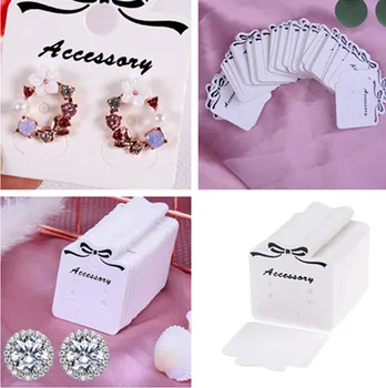 

100Pcs Ear Studs Jewelry Card Tag Marking Label Tags Necklace/Earring/Hairpin/Pendant Packing Cards Jewelry Displays Paper Kraft