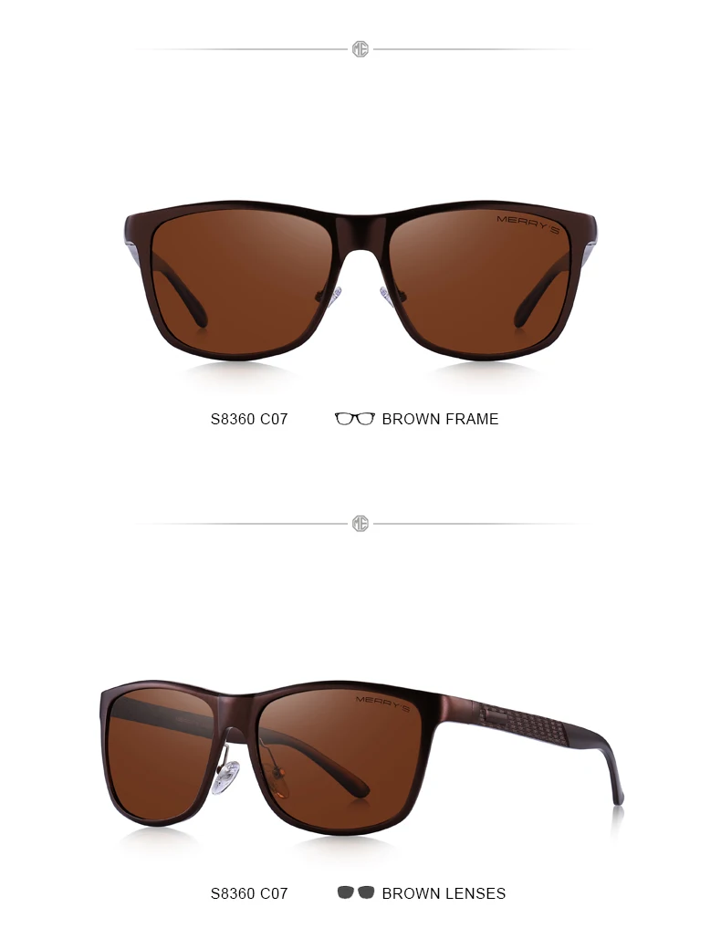 MERRYS Дизайн Классические мужские солнцезащитные очки из алюминиевого сплава HD поляризованные очки для вождения UV400 S8360