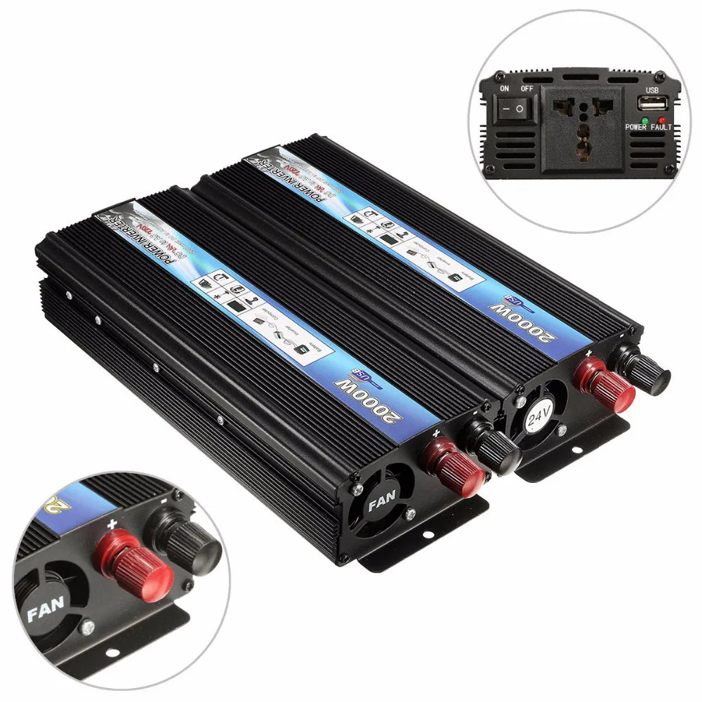 

Car Inverter 12v 220v Auto Inverter 12 220 Cigarette Lighter Plug Power Converter Inverter Peak Power 2000W