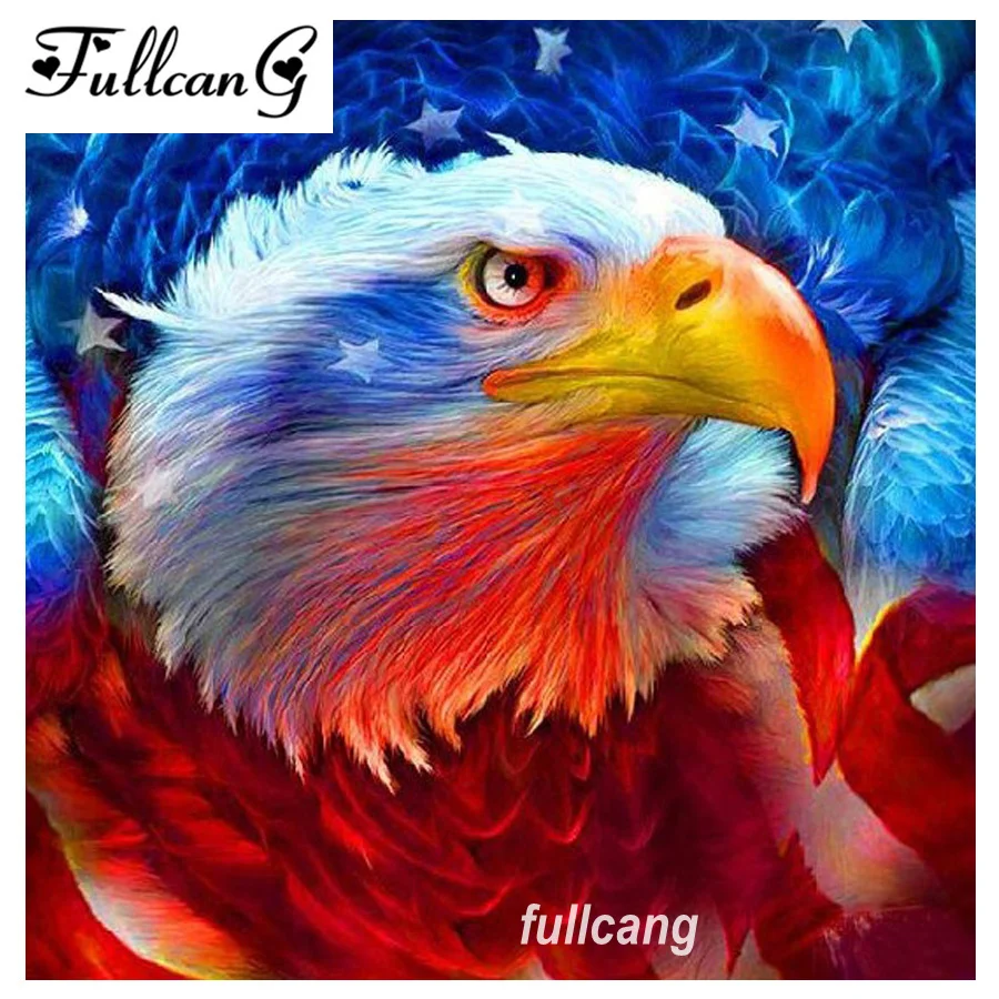 

FULLCANG diy 5d diamond painting eagle head animal diamond mosaic cross stitch diamond embroidery kits full square drill G249