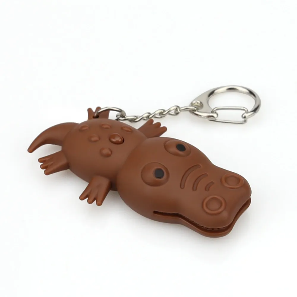 Светодиодный брелок для ключей в виде крокодила с подсветкой и звуковым брелоком, детская игрушка, подарки, блестящий голосовой брелок_ 18