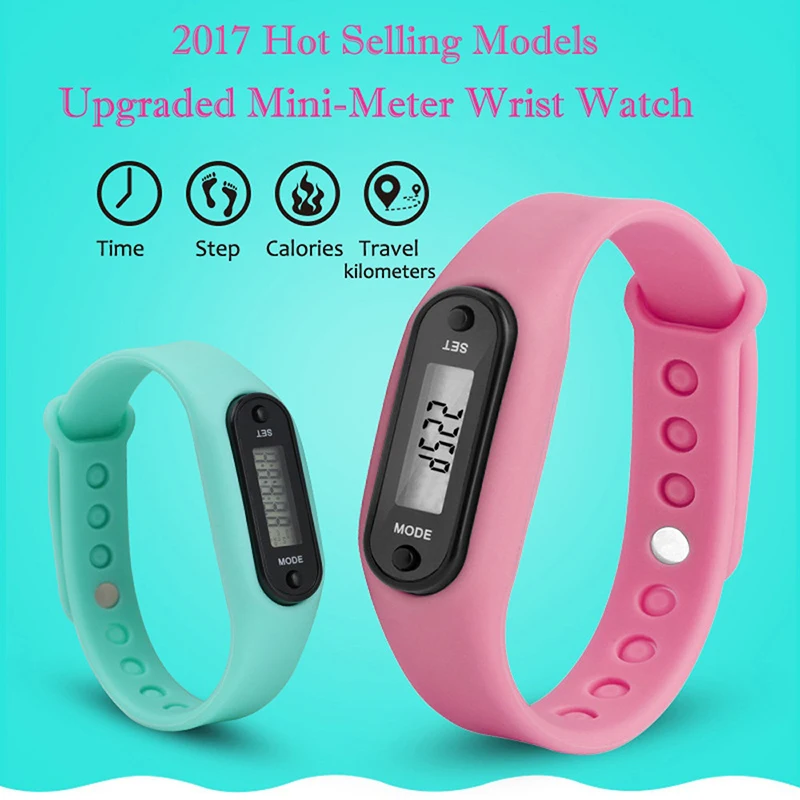 Fashion Style Digital LCD Display Pedometer Run Step Walk Running Distance Calorie Counter Wrist Women Men Sport Watch Bracelet