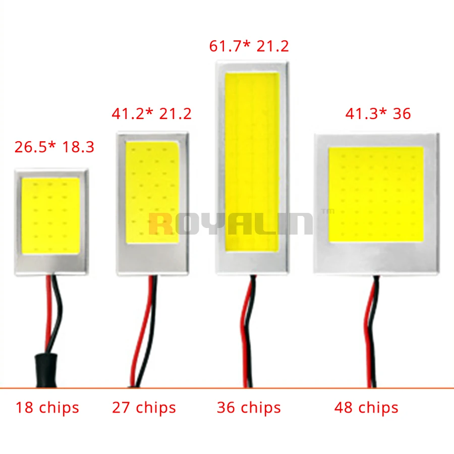 ROYALIN T10 W5W BA9S C3W C5W C10W Festoon COB светодиодный светильник для чтения панель s