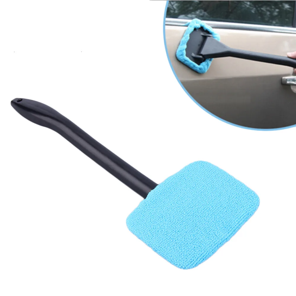 Микрофибра, автоматическая очистка окон автомобиля, длинная ручка, щетка для мытья автомобиля, защита от пыли, полотенце для лобового стекла, удобный, стирающийся очиститель для автомобиля