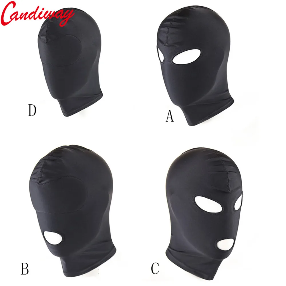 Сексуальная черная маска из искусственной кожи с латексным капюшоном 4 tyles дышащий головной убор фетиш бдсм для взрослых Вечерние
