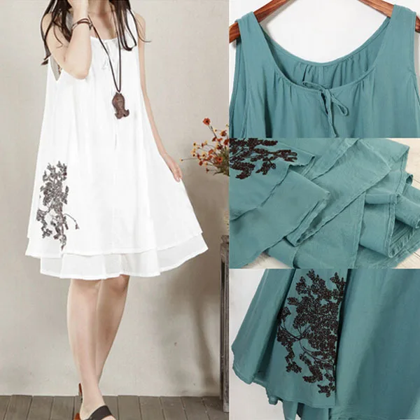 Wholesale hot selling Sling Linen Maternity Dress Comfortable Clothes Summer Tank for Pregnancy Vintage Shirt k
