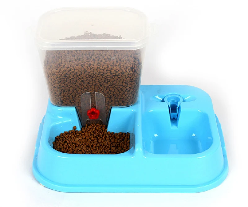 

2in1 automatic dog food dispenser Pet automatic feeding+Drinking fountains with double bowl controlled appetite pet bowl
