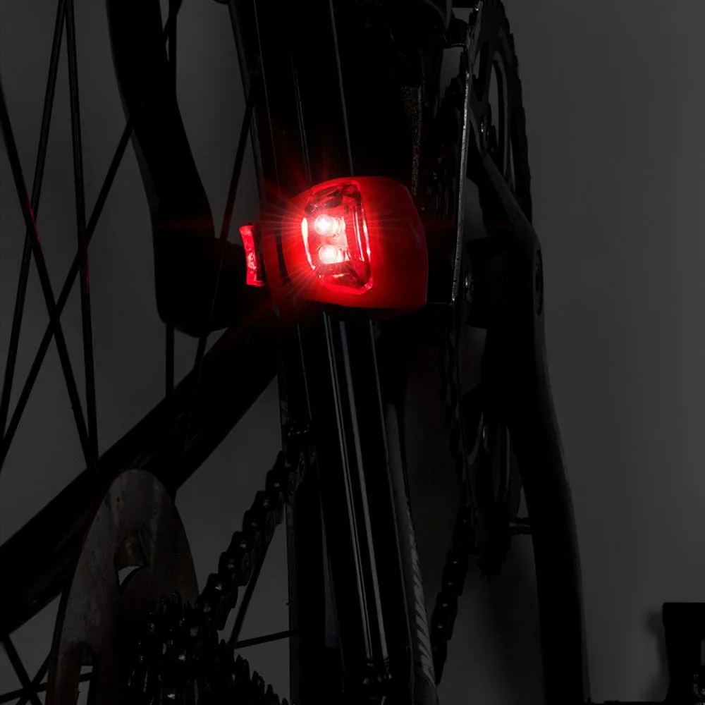 Top 4pcs LED  3 Mode Silicone Mountain Bike Bicycle Front Rear Fits on all Types Bicycle Lights Push Cycle Clip Light   A1 4