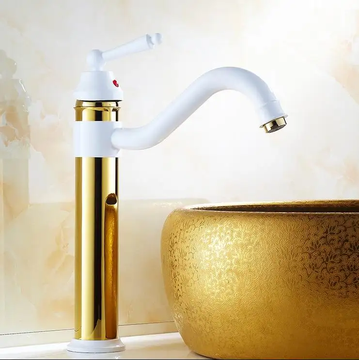 Classic Basin faucet mixer Paint brass finishing basin faucets single