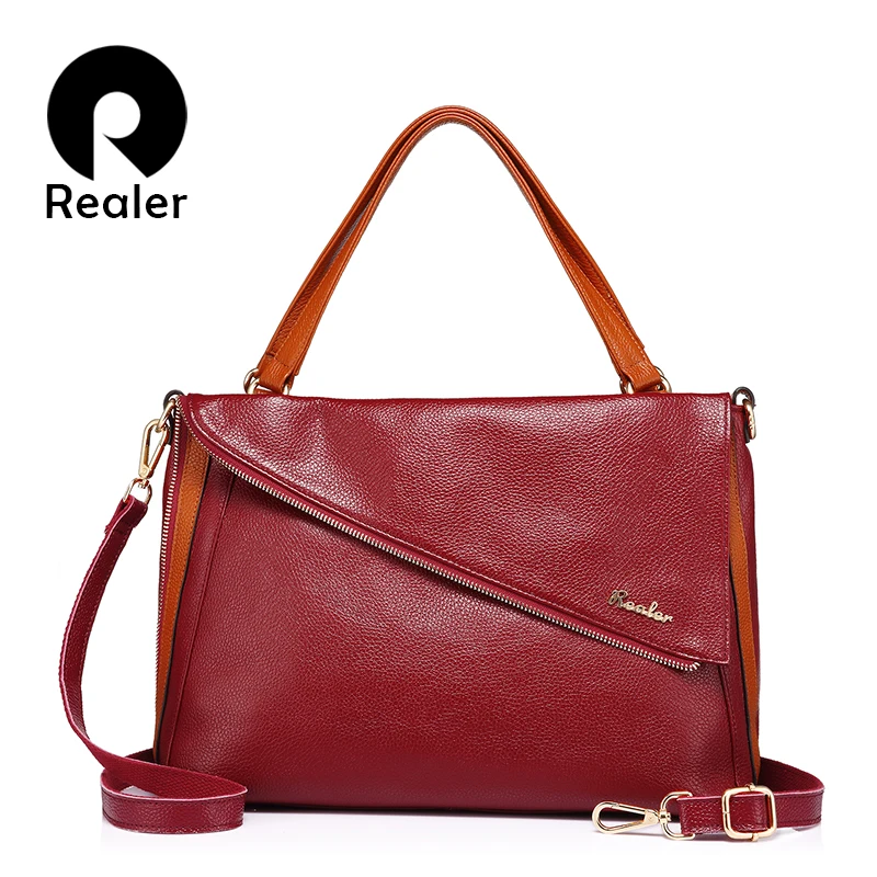 

Realer women handbags shoulder bag designer handbag women genuine leather tote bag 2020