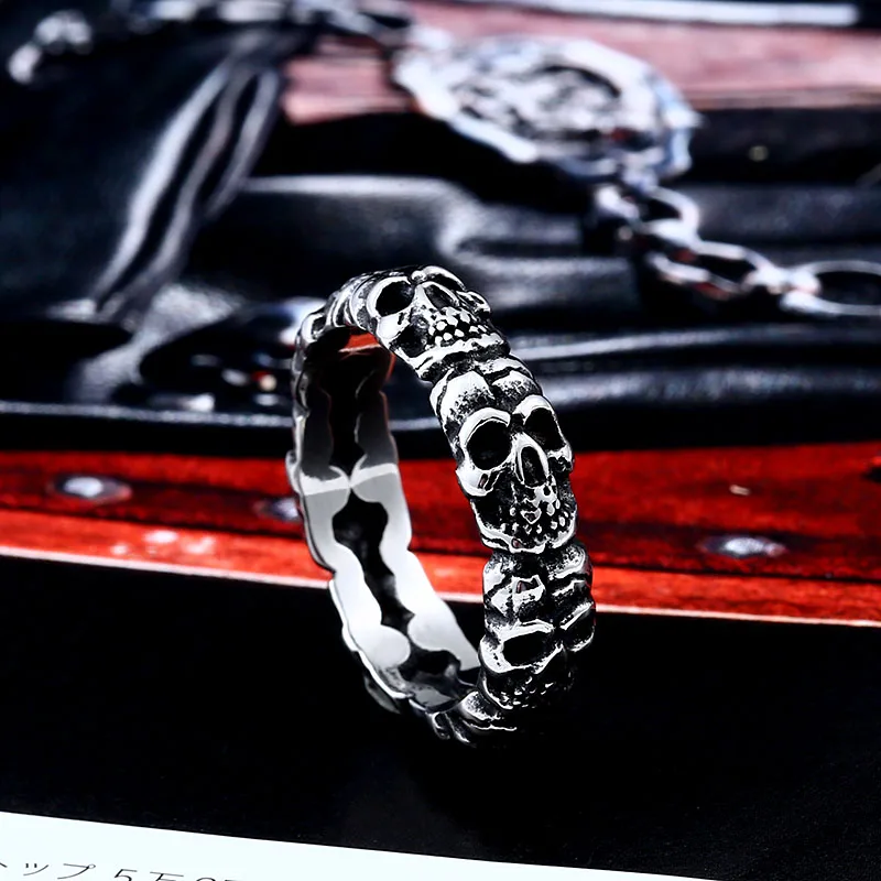 Beier One Piece Sale Unique Thin Skull For Boy And Girl Stainless Steel Lady's Finger Ring BR8-373
