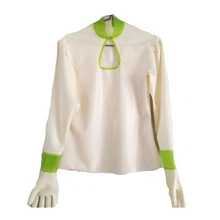 Латекс белые и зеленые рубашки с длинными рукавами с пятью пальцами Размер XXS-XXL