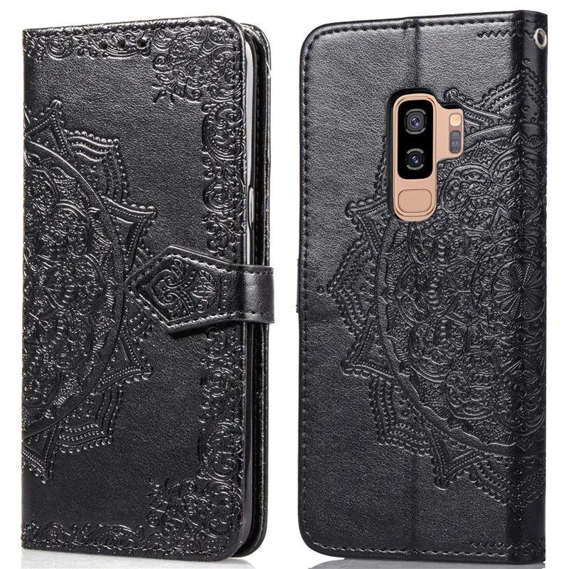 For Samsung S10 S9 S8 A6 Plus S7 A6 2018 Case Luxury Leather Phone Case For Samsung Galaxy S9 S10 Plus Flip Magnetic Wallet case samsung silicone cover