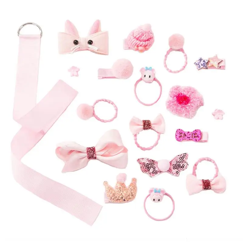Light Pink Пять цветов аксессуары для волос домашних животных собака головное украшение для кошки галстук-бабочка Тедди заколка для волос 18 заколка в виде бантика набор аксессуаров для волос - Цвет: Light Pink