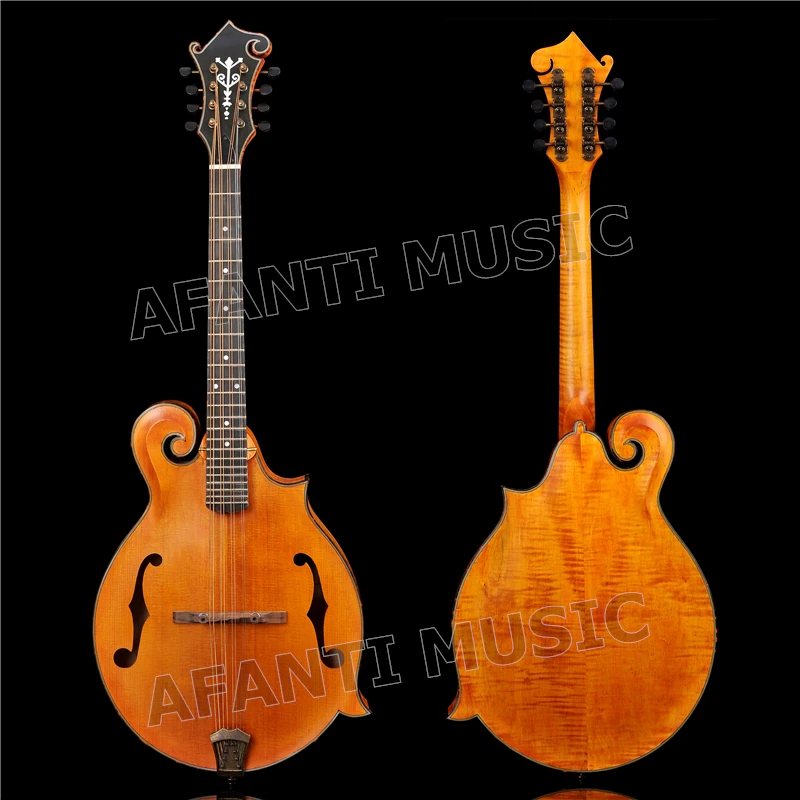 Afanti твердая ель верх/задняя Дека из огненного клена & side/Afanti Octave Mandolin (AMB 212)|maple flame| |