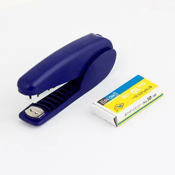 

Metal Stapler Blue Silver Tone 15 Sheets Capacity w 60 Pcs #10 Staples