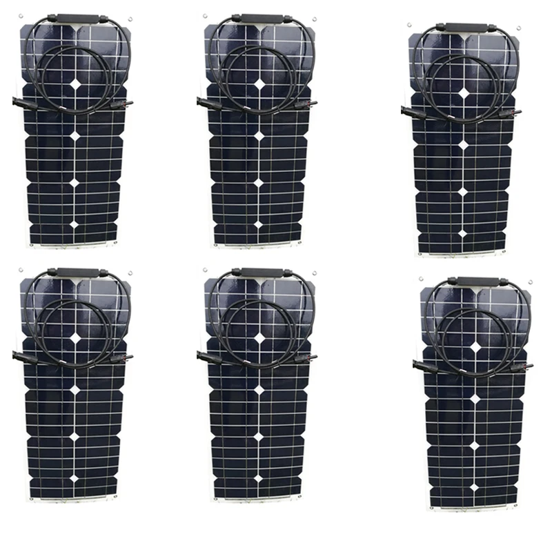 Солнечная панель Fleixble 12v 25w 6 шт фотопанель 150 ватт 220 вольт солнечная батарея