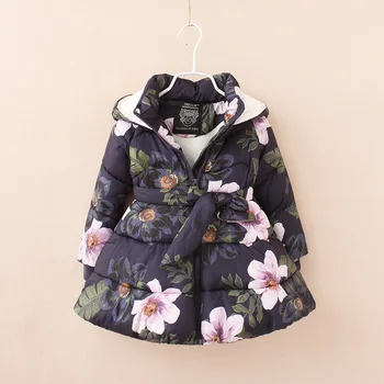 

New Kids Girls Winter Cotton Padded Jacket Cotton Padded Korean Children Thickened Long Section Girls Down Coat