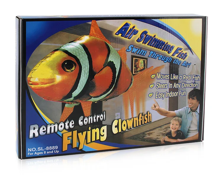 Zhenwei Remote Control Flying Fish Helium Shark Clown Fish Electric Inflatable Toys Air Swimmer Toys Nemo Balloons Toy